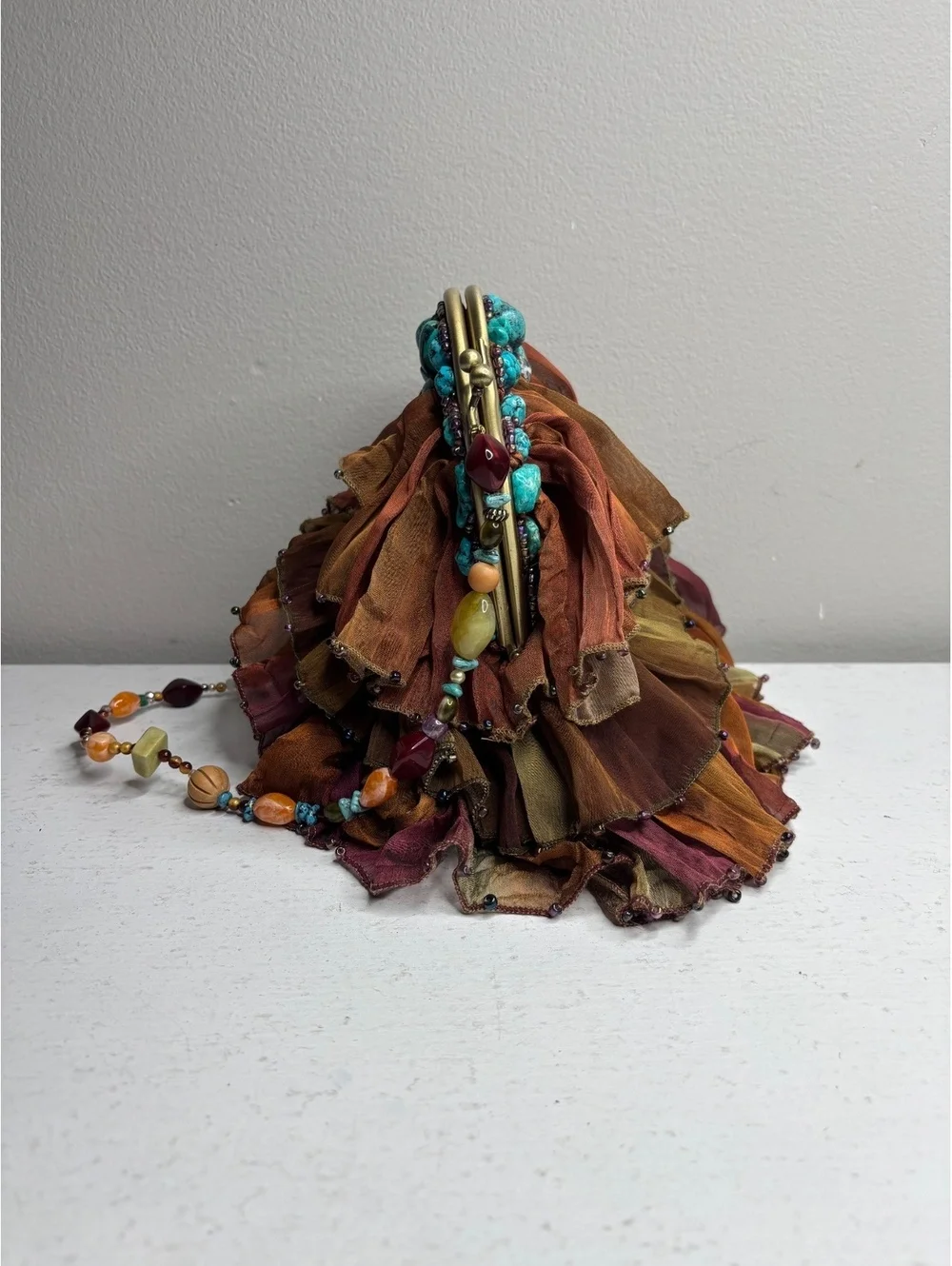Mary Frances Retired Rock My Soul Beaded and Ruffled Purse